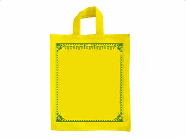 A yellow cloth bag