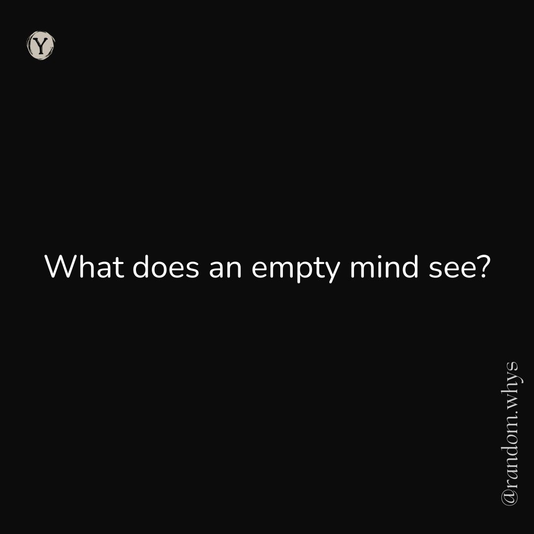 What does an empty mind&nbsp;see?